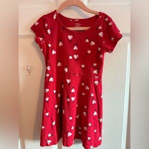 George Red Valentine 💌 Dress with White Heart Pattern